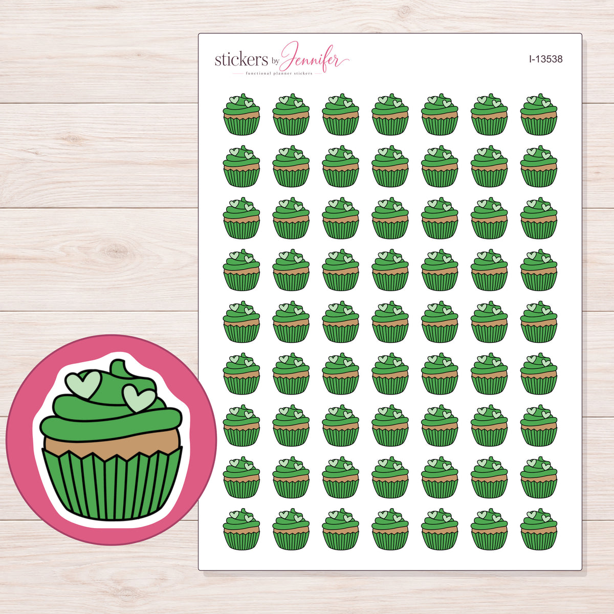 I-13538 planner sticker sheet with enlarged sticker detail