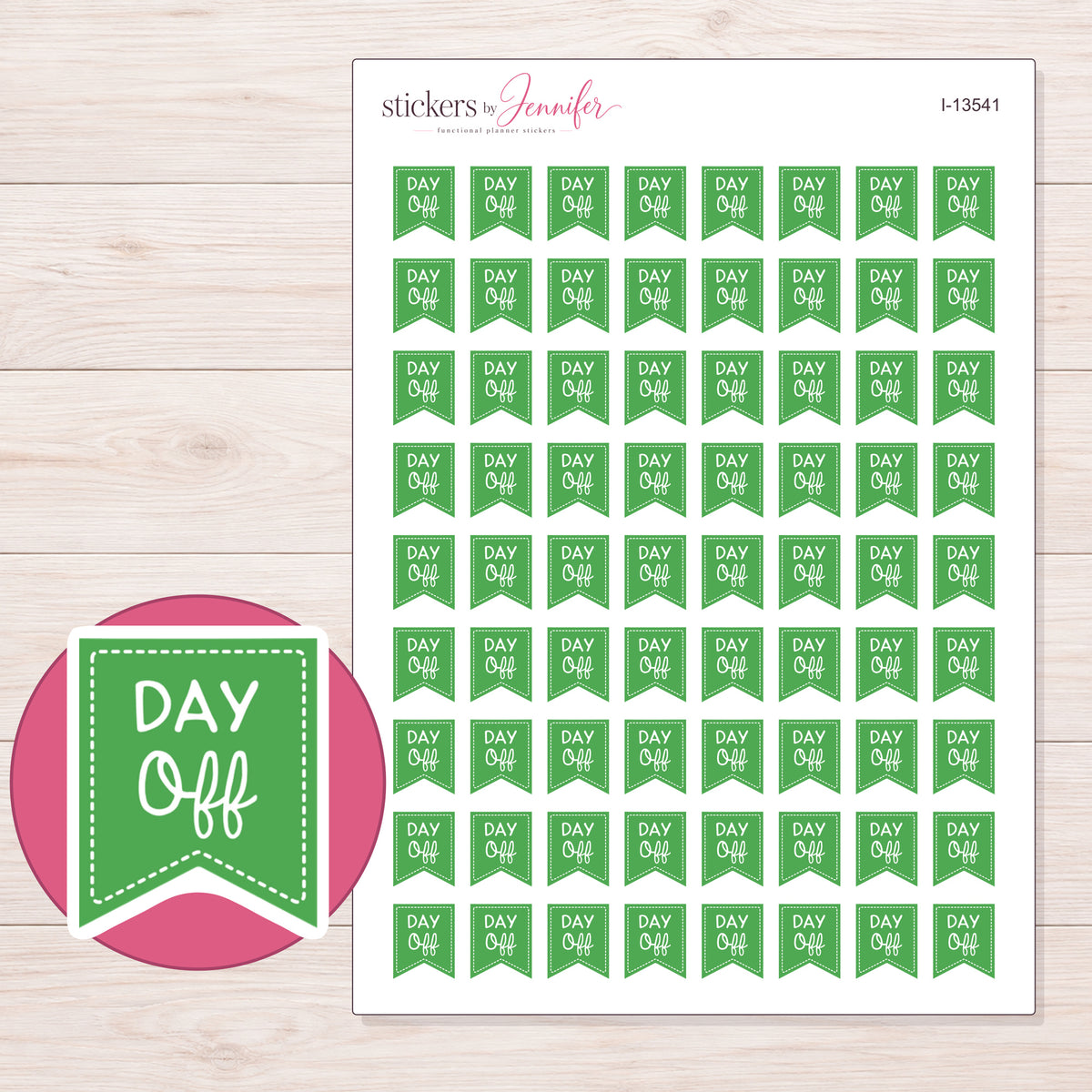 I-13541 planner sticker sheet with enlarged sticker detail