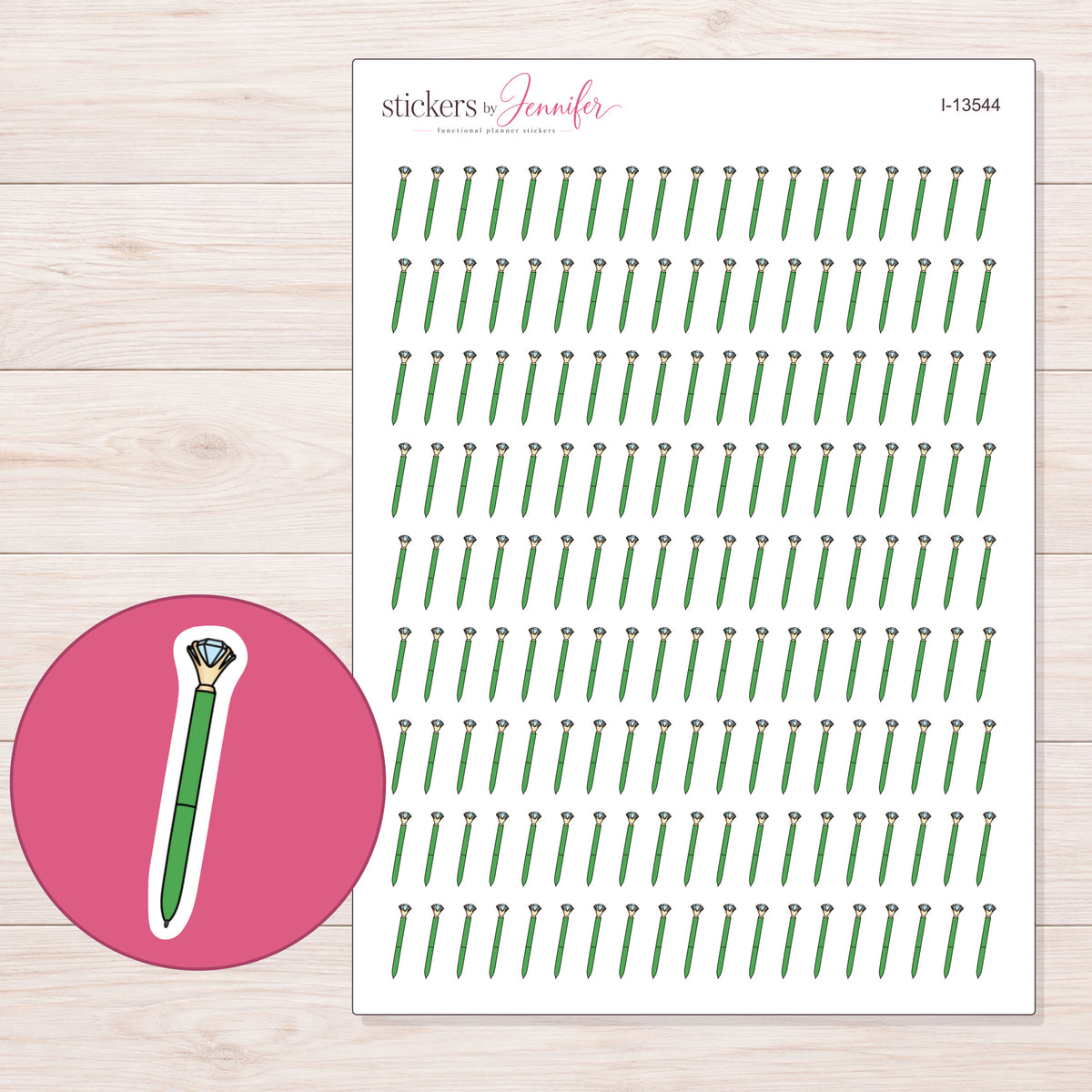 I-13544 planner sticker sheet with enlarged sticker detail