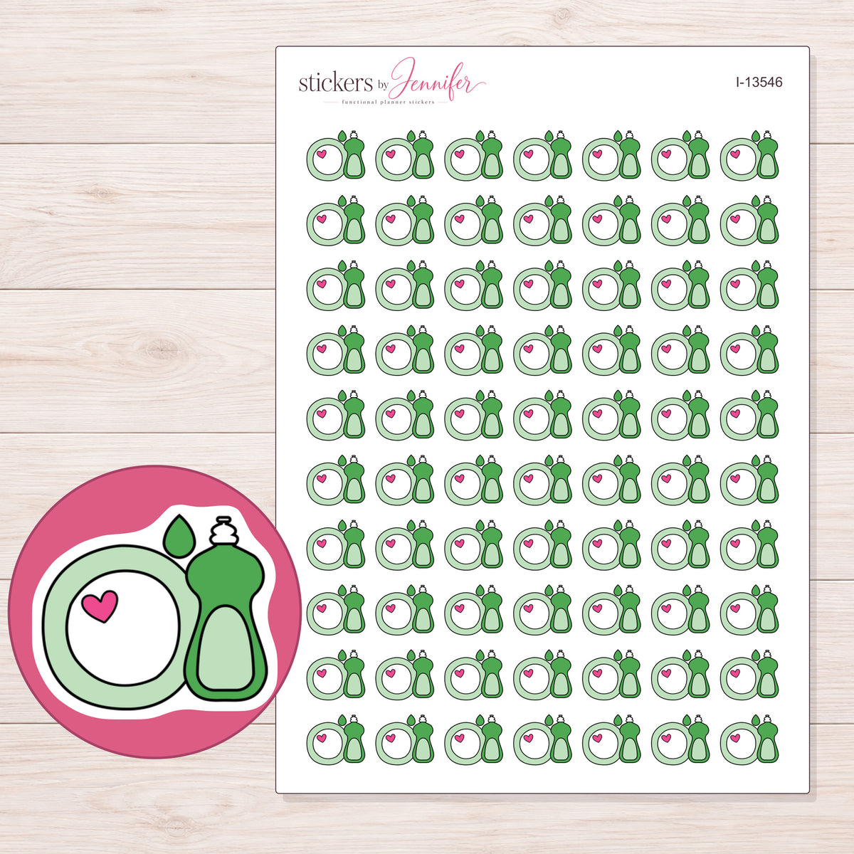 I-13546 planner sticker sheet with enlarged sticker detail