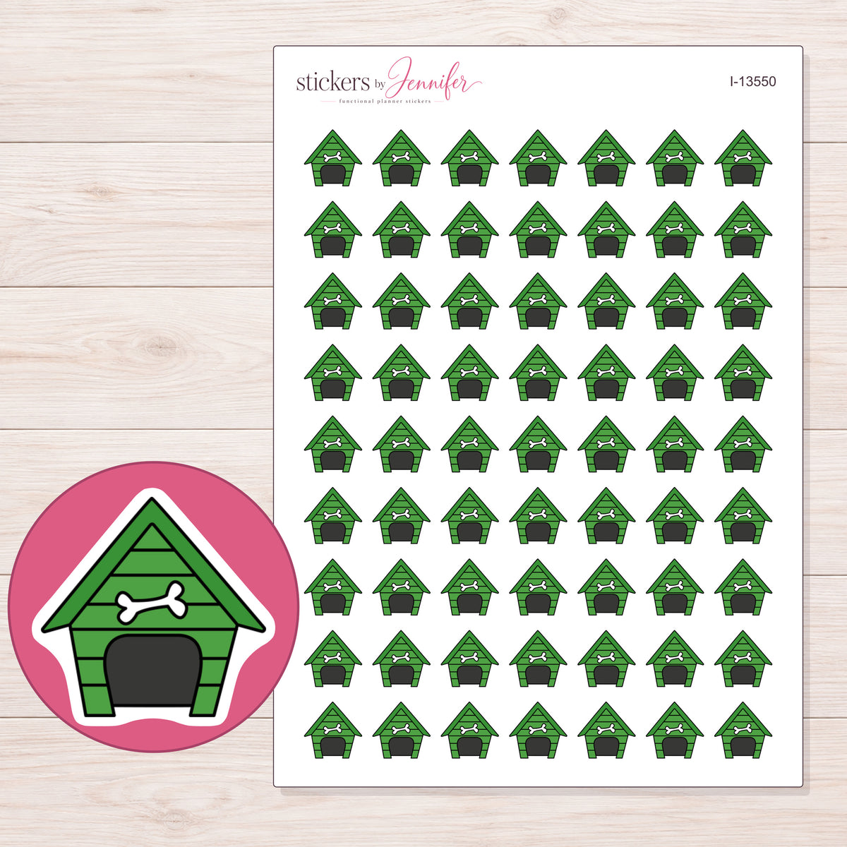 I-13550 planner sticker sheet with enlarged sticker detail