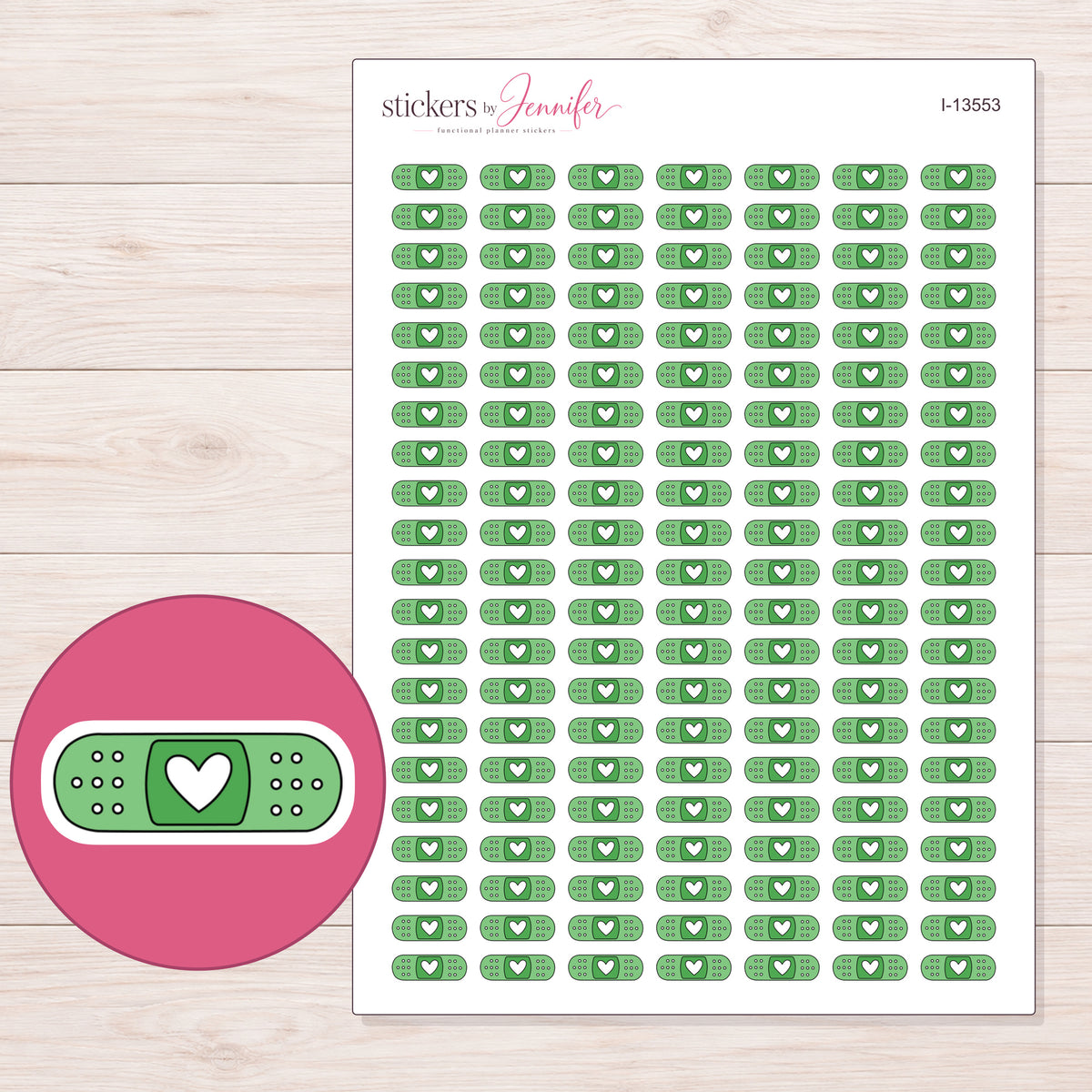 I-13553 planner sticker sheet with enlarged sticker detail