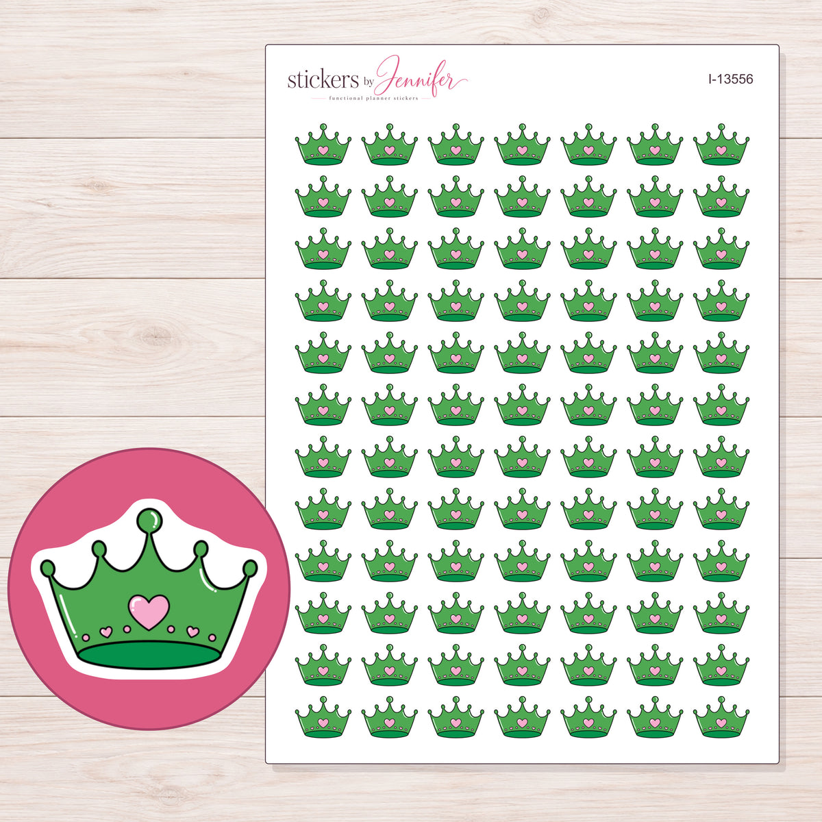 I-13556 planner sticker sheet with enlarged sticker detail