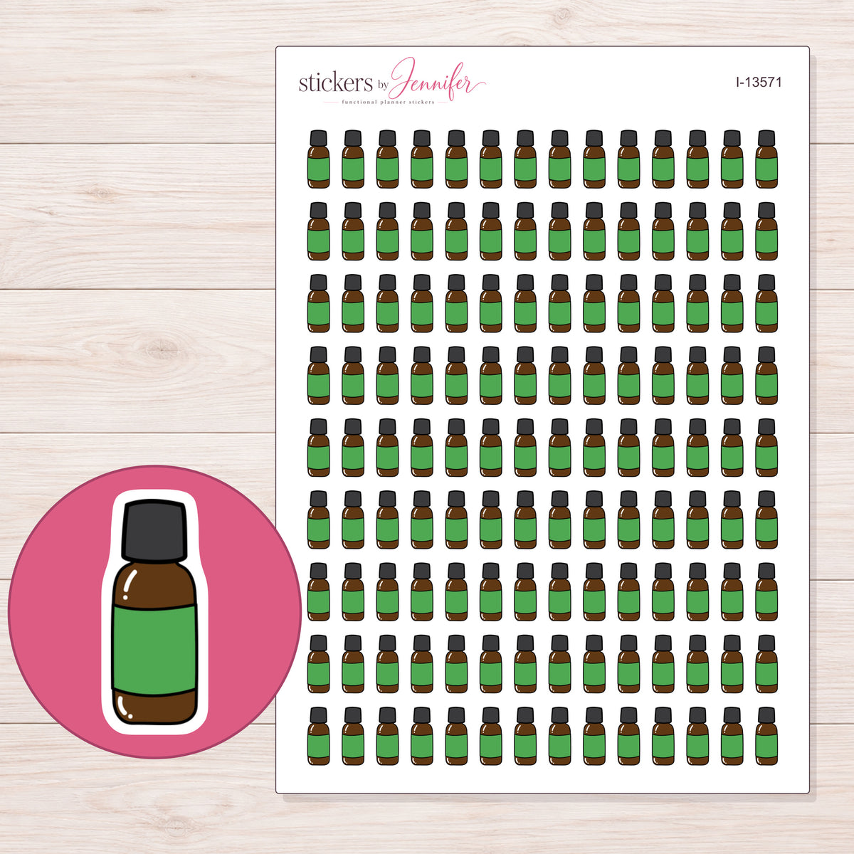 I-13571 planner sticker sheet with enlarged sticker detail