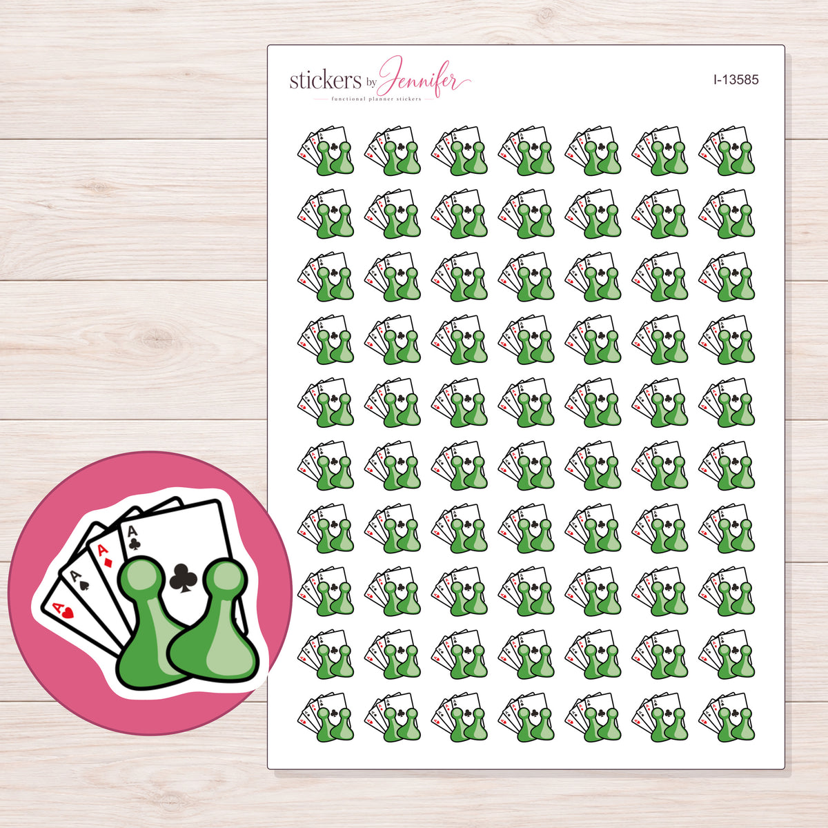 I-13585 planner sticker sheet with enlarged sticker detail