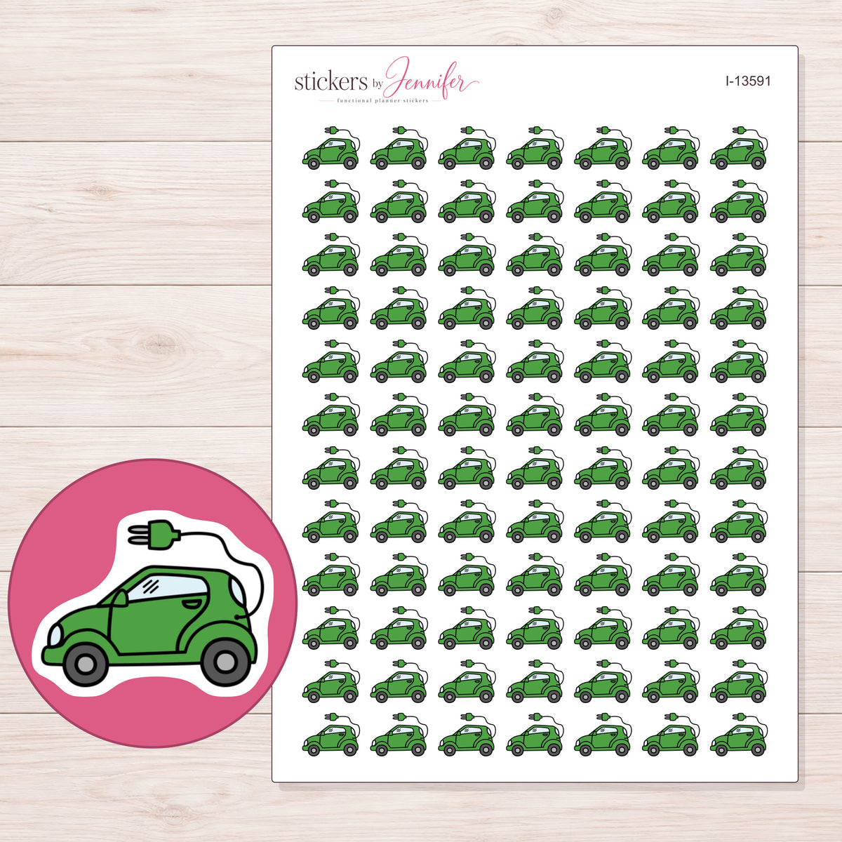 I-13591 planner sticker sheet with enlarged sticker detail