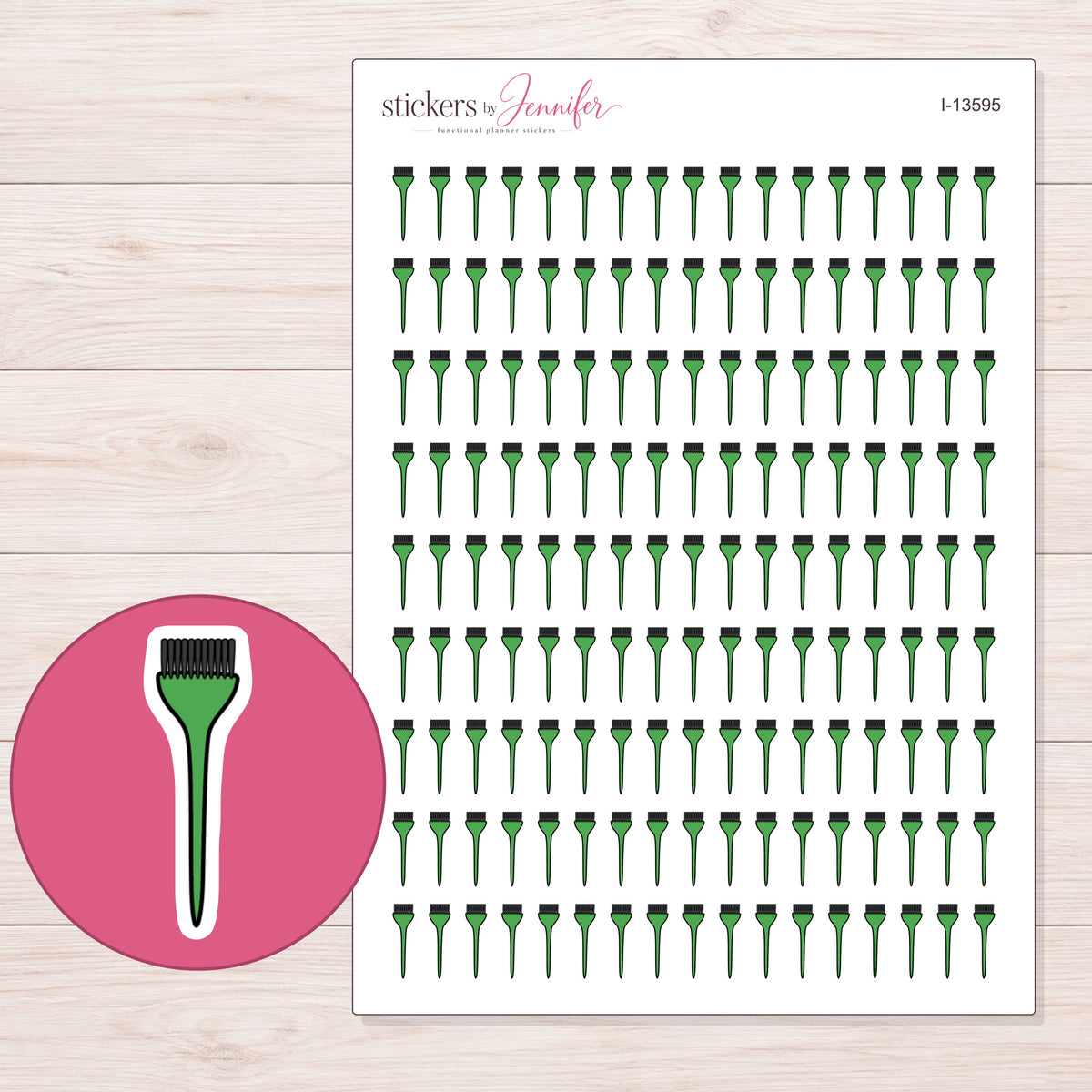 I-13595 planner sticker sheet with enlarged sticker detail