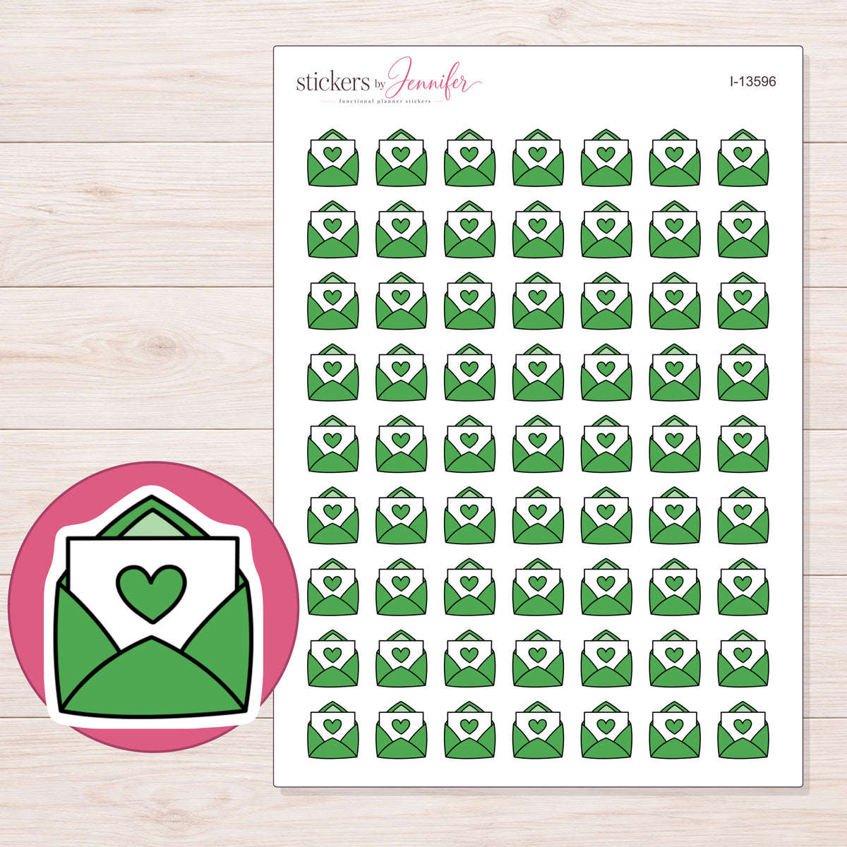 I-13596 planner sticker sheet with enlarged sticker detail