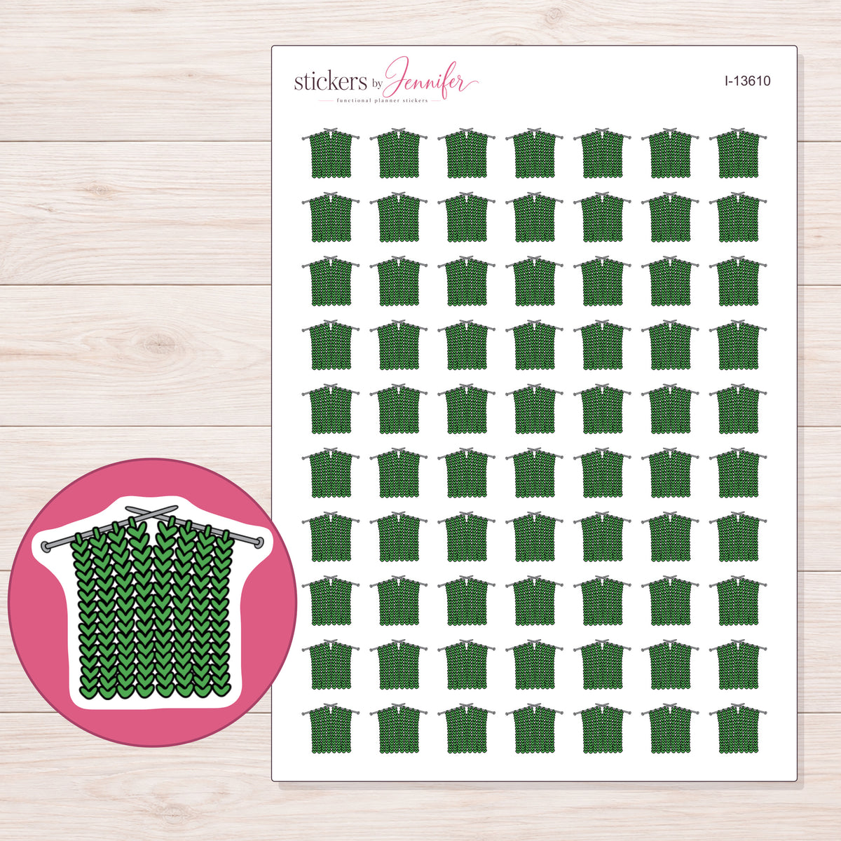 I-13610 planner sticker sheet with enlarged sticker detail