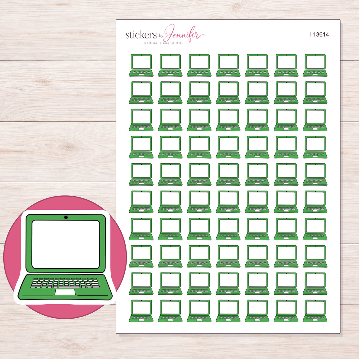 I-13614 planner sticker sheet with enlarged sticker detail