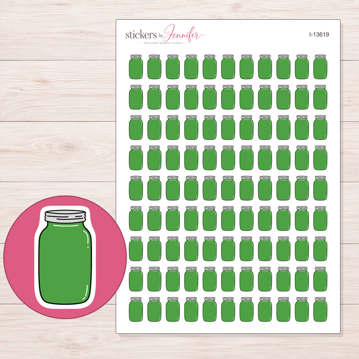 I-13619 planner sticker sheet with enlarged sticker detail