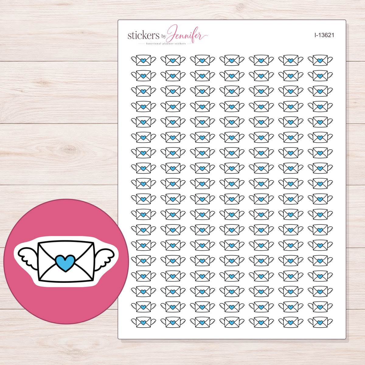 I-13621 planner sticker sheet with enlarged sticker detail
