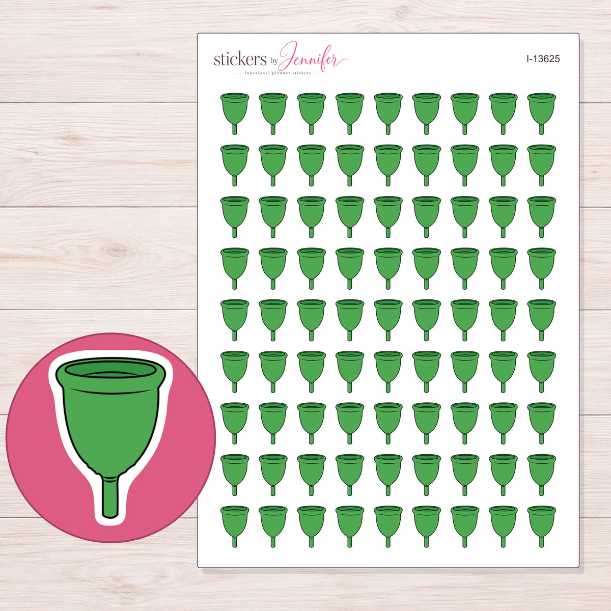 I-13625 planner sticker sheet with enlarged sticker detail