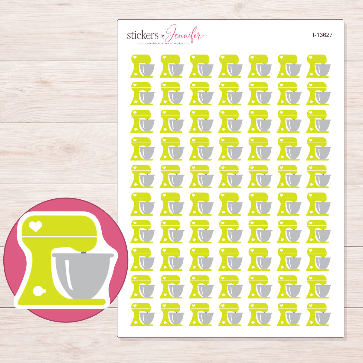 I-13627 planner sticker sheet with enlarged sticker detail