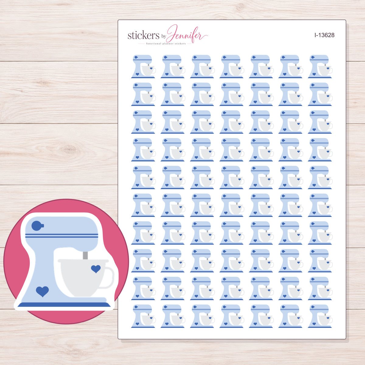 I-13628 planner sticker sheet with enlarged sticker detail