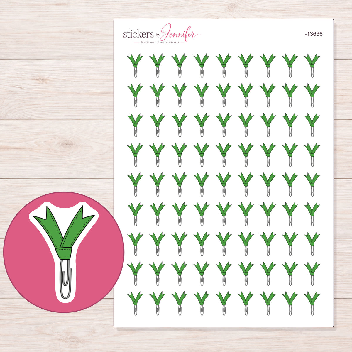 I-13636 planner sticker sheet with enlarged sticker detail