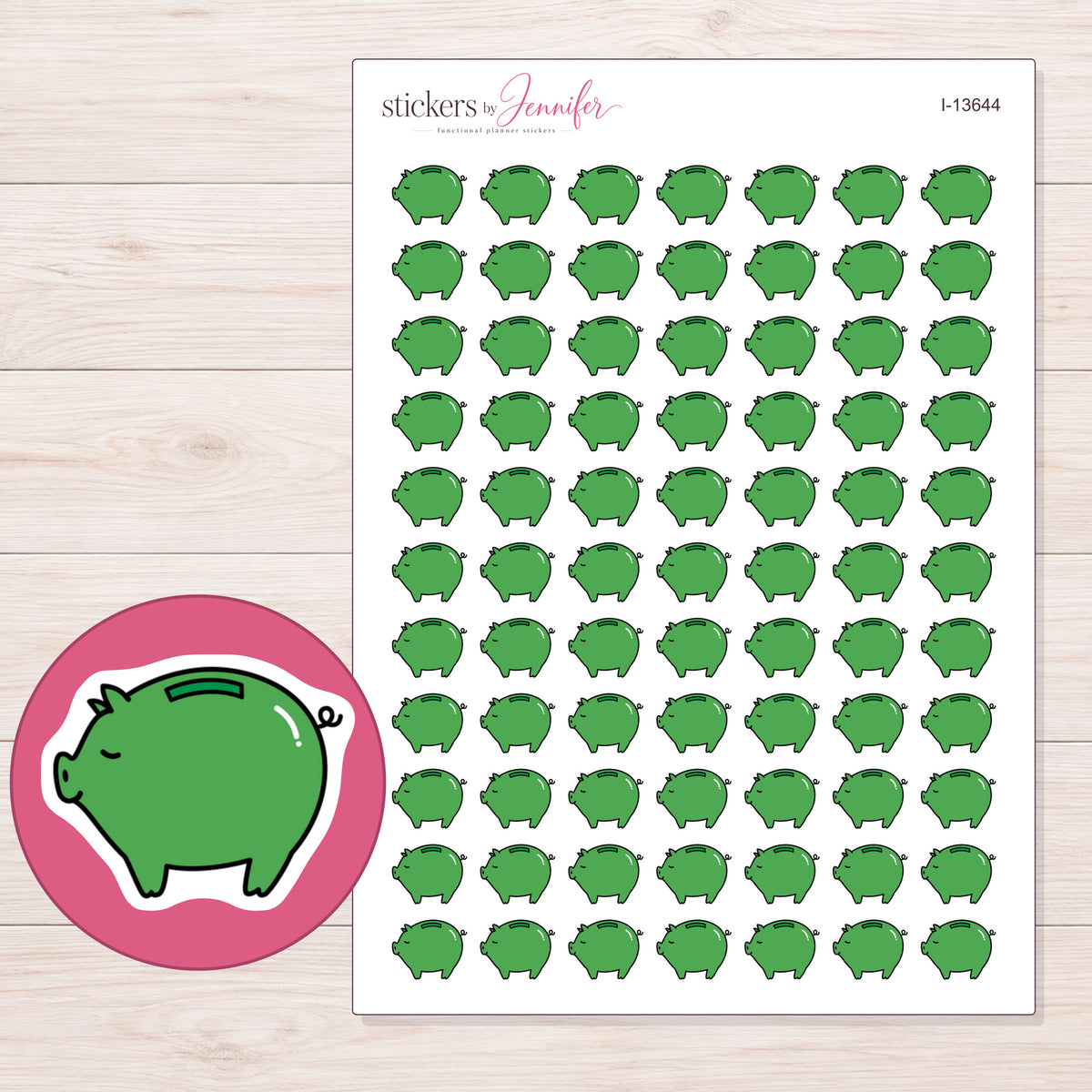 I-13644 planner sticker sheet with enlarged sticker detail