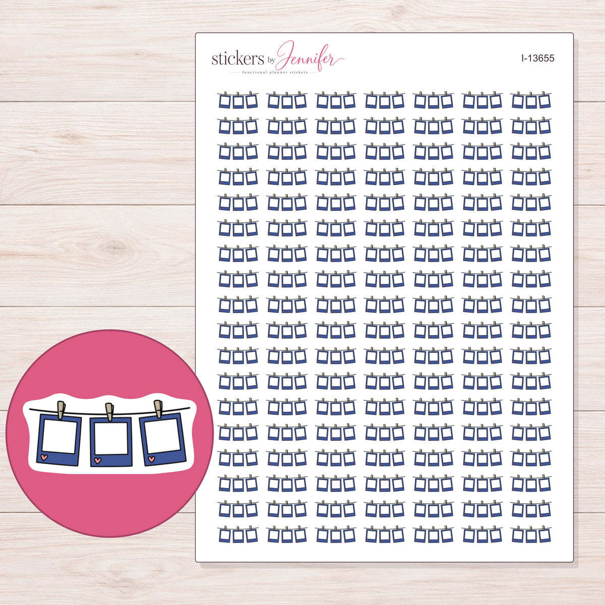 I-13655 planner sticker sheet with enlarged sticker detail