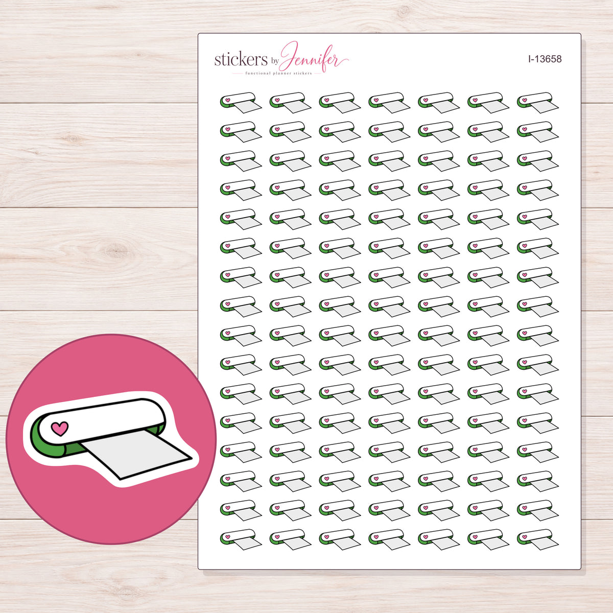 I-13658 planner sticker sheet with enlarged sticker detail