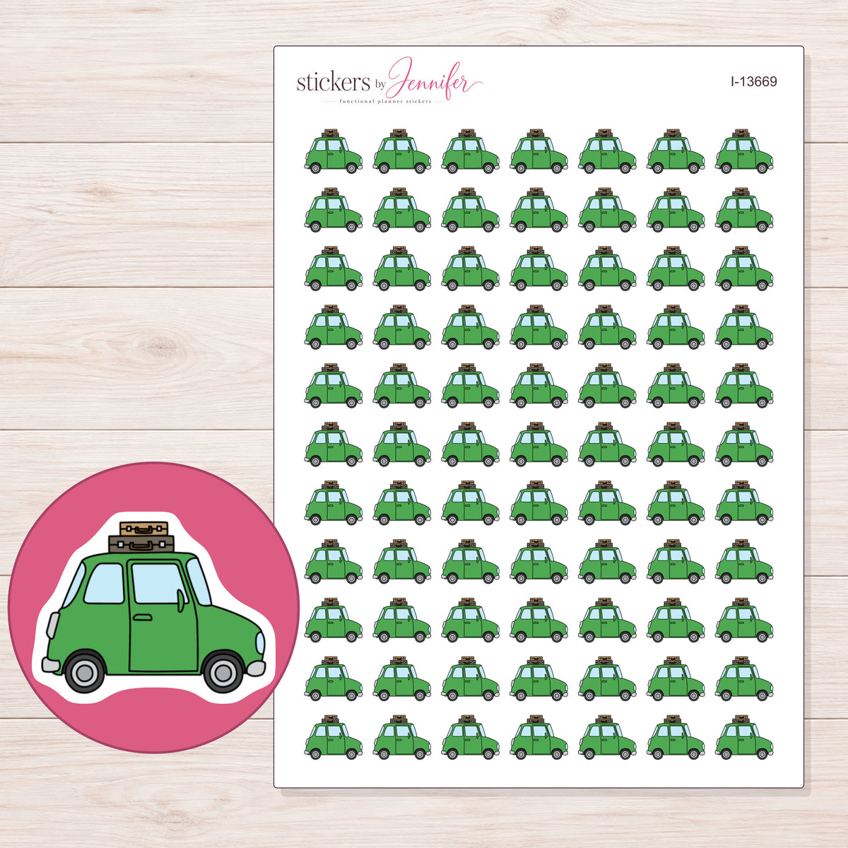 I-13669 planner sticker sheet with enlarged sticker detail