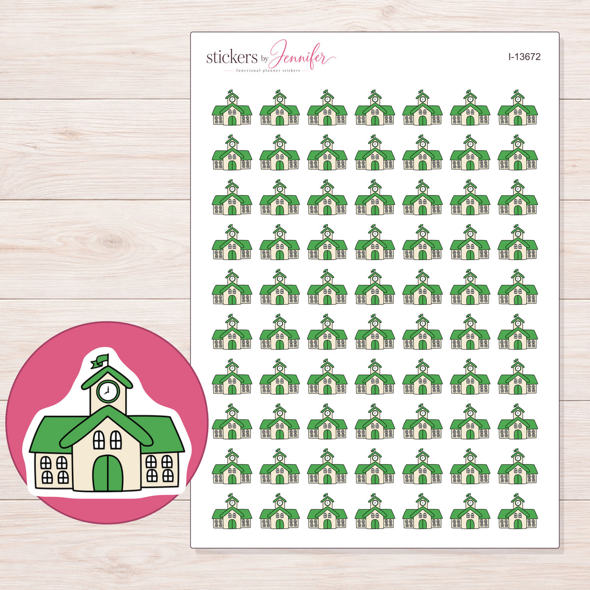 I-13672 planner sticker sheet with enlarged sticker detail