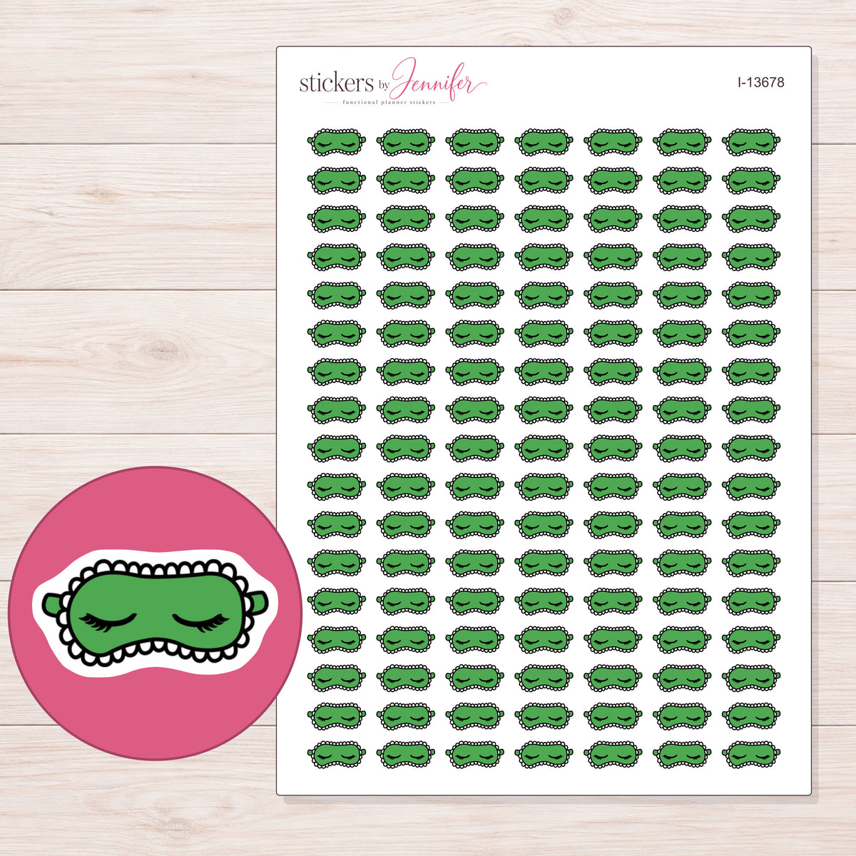 I-13678 planner sticker sheet with enlarged sticker detail