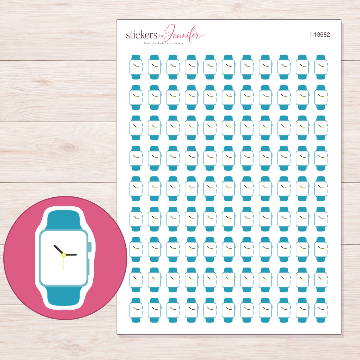 I-13682 planner sticker sheet with enlarged sticker detail