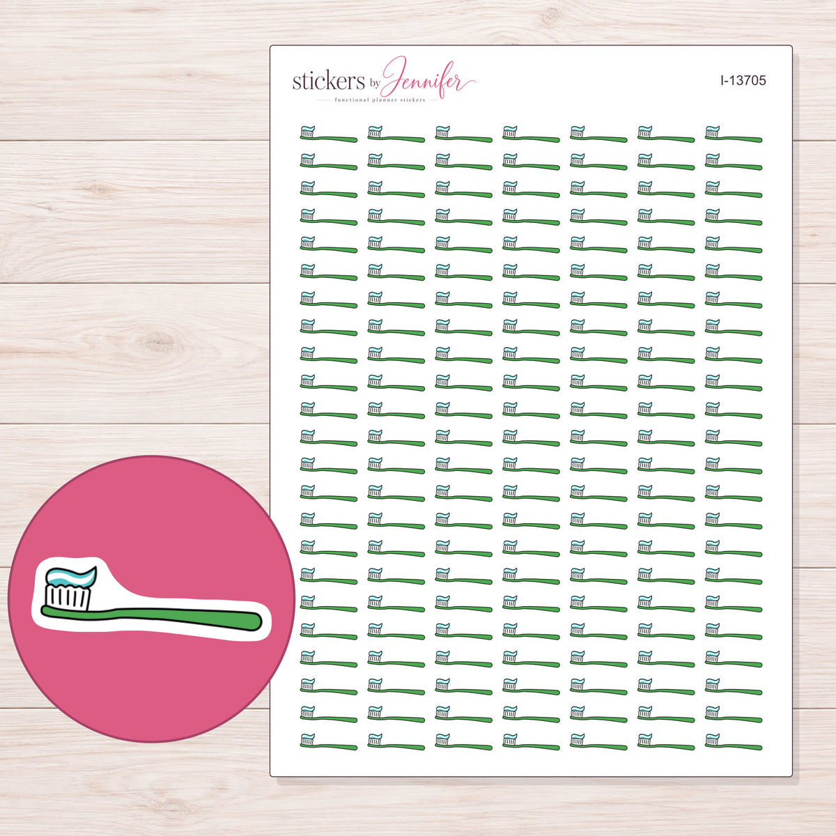 I-13705 planner sticker sheet with enlarged sticker detail