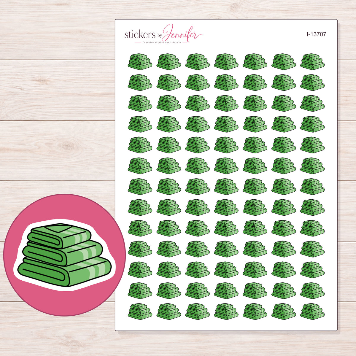 I-13707 planner sticker sheet with enlarged sticker detail