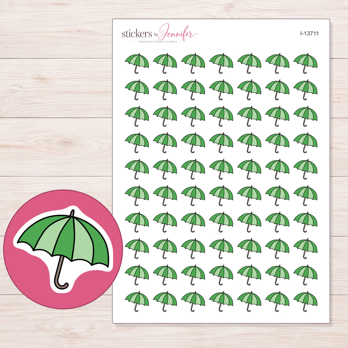 I-13711 planner sticker sheet with enlarged sticker detail