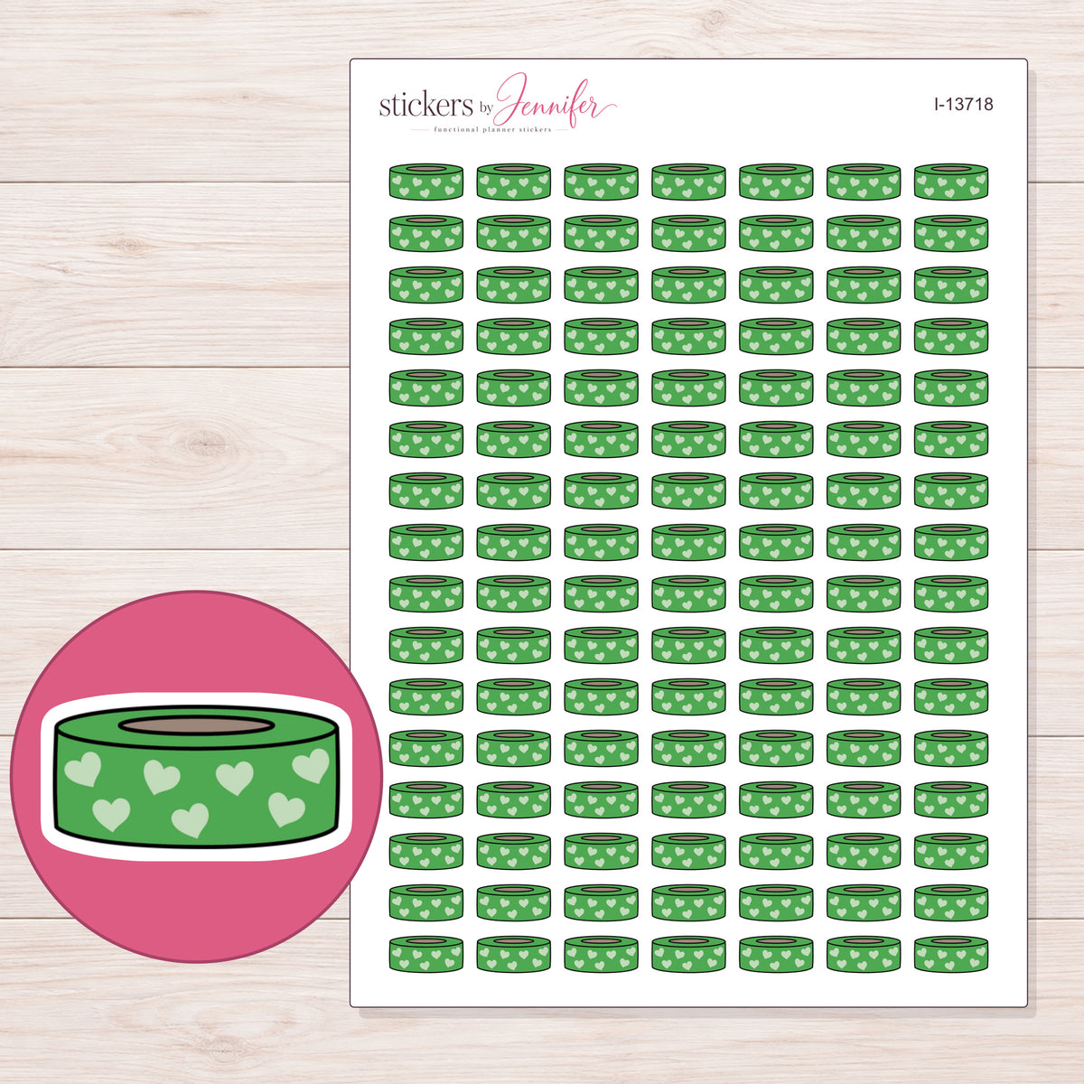 I-13718 planner sticker sheet with enlarged sticker detail