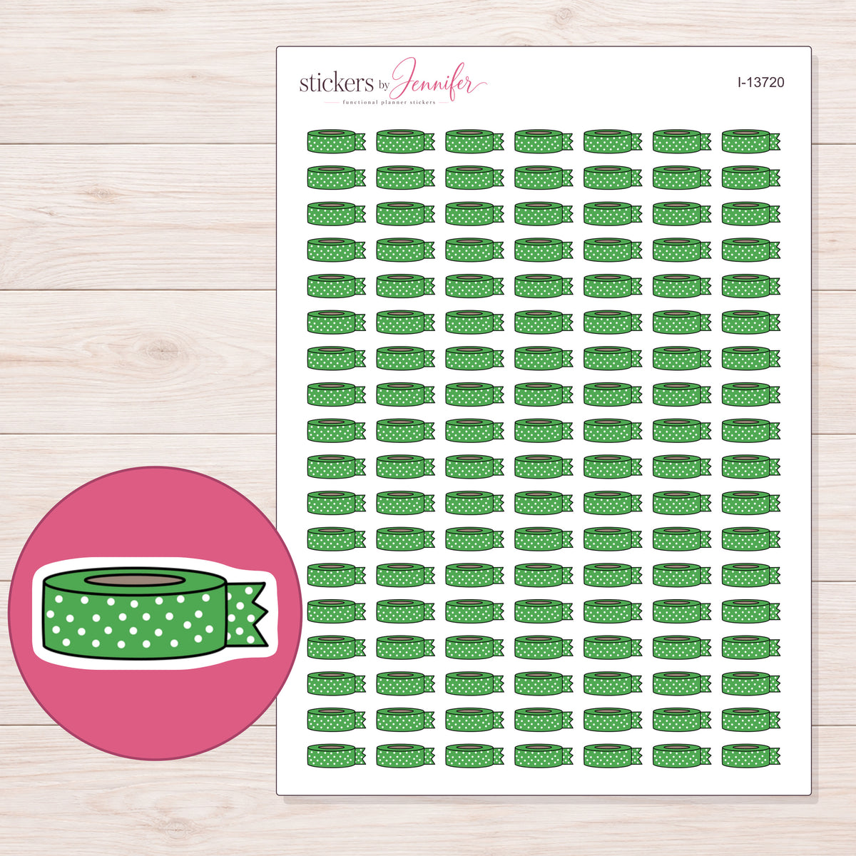I-13720 planner sticker sheet with enlarged sticker detail