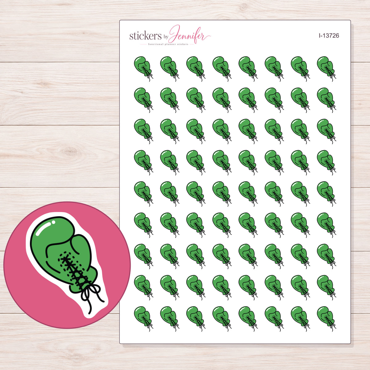 I-13726 planner sticker sheet with enlarged sticker detail