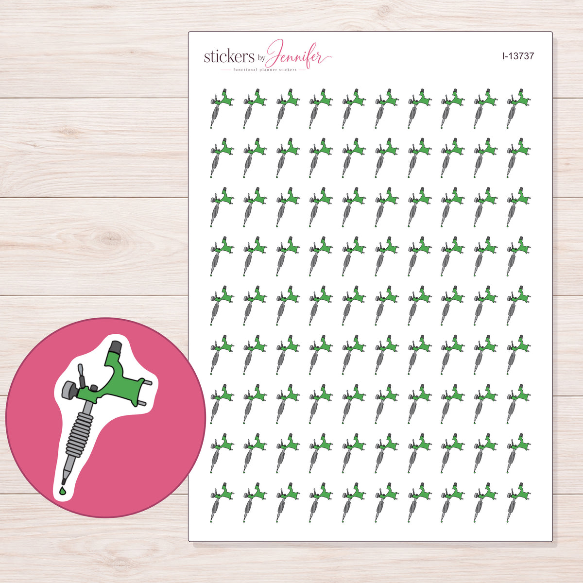 I-13737 planner sticker sheet with enlarged sticker detail