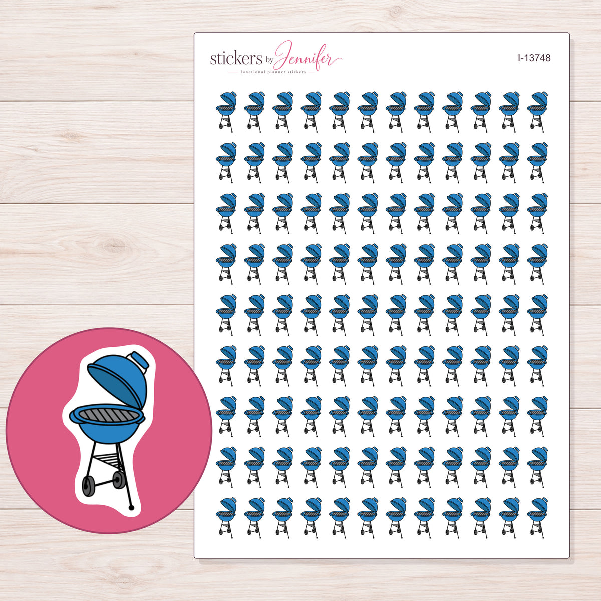 I-13748 planner sticker sheet with enlarged sticker detail