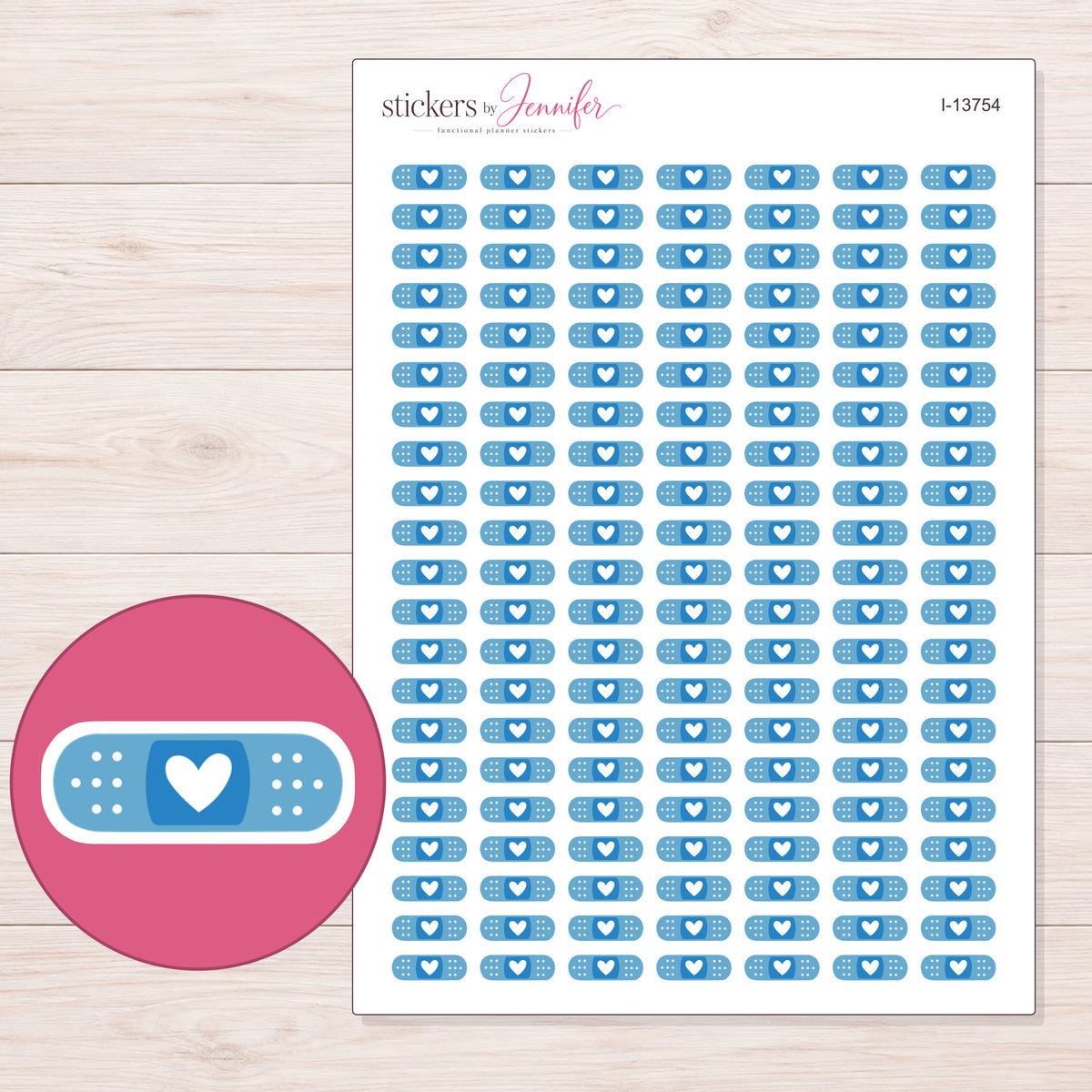 I-13754 planner sticker sheet with enlarged sticker detail