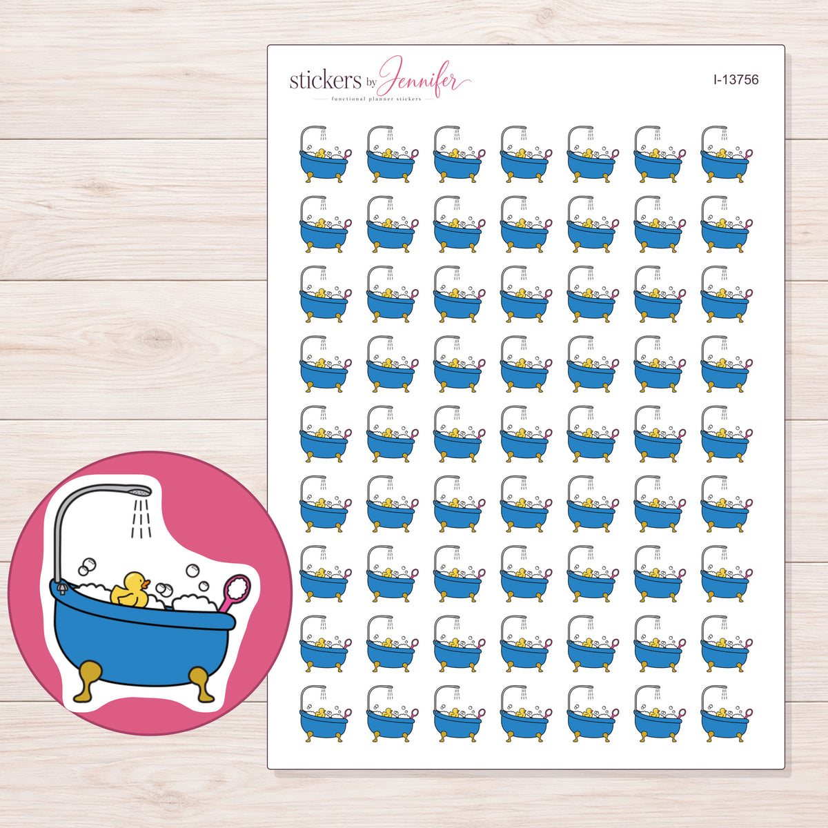 I-13756 planner sticker sheet with enlarged sticker detail