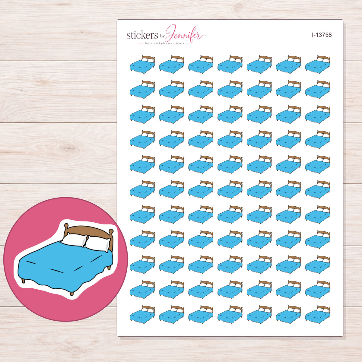 I-13758 planner sticker sheet with enlarged sticker detail