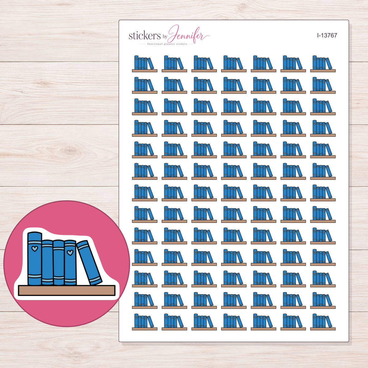 I-13767 planner sticker sheet with enlarged sticker detail