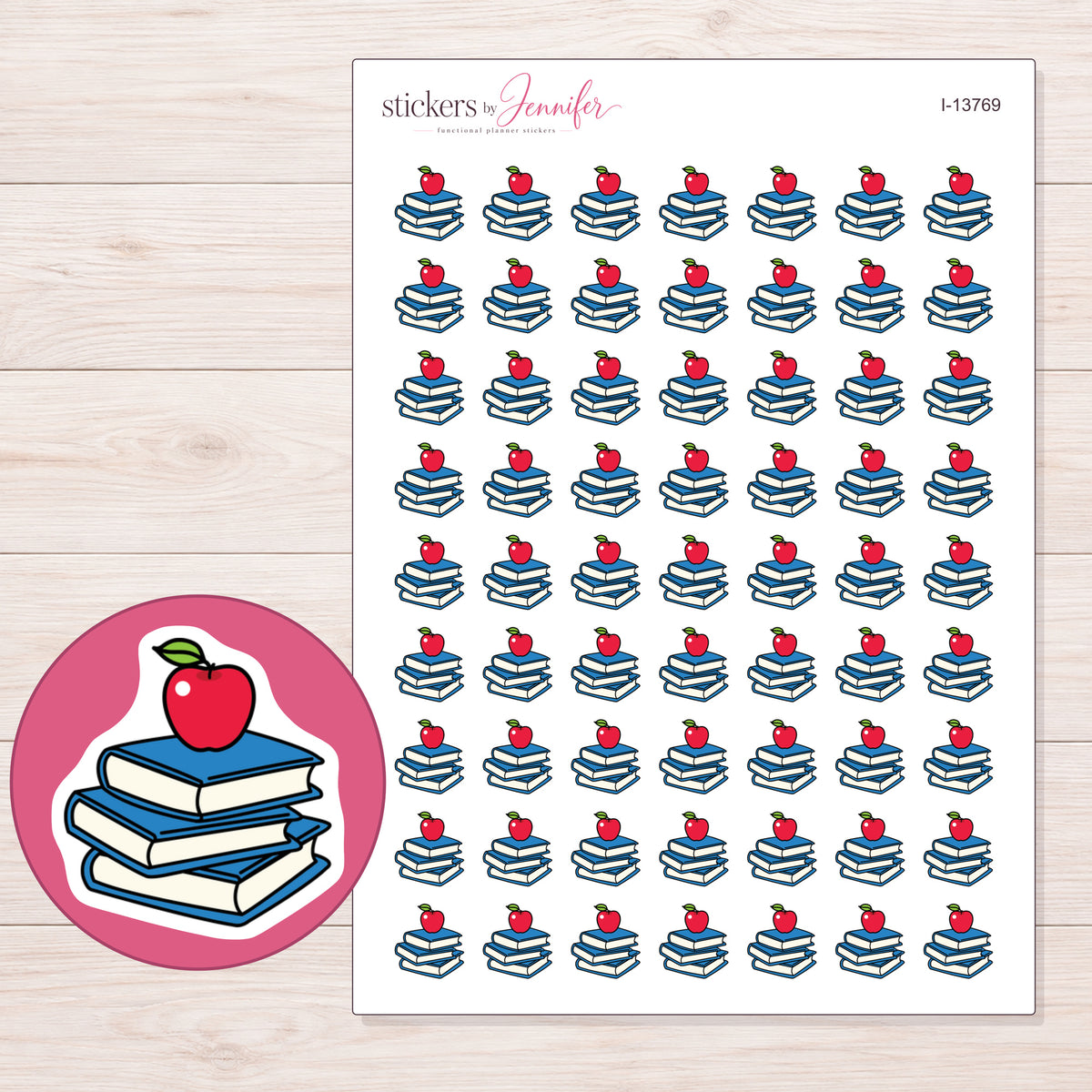 I-13769 planner sticker sheet with enlarged sticker detail