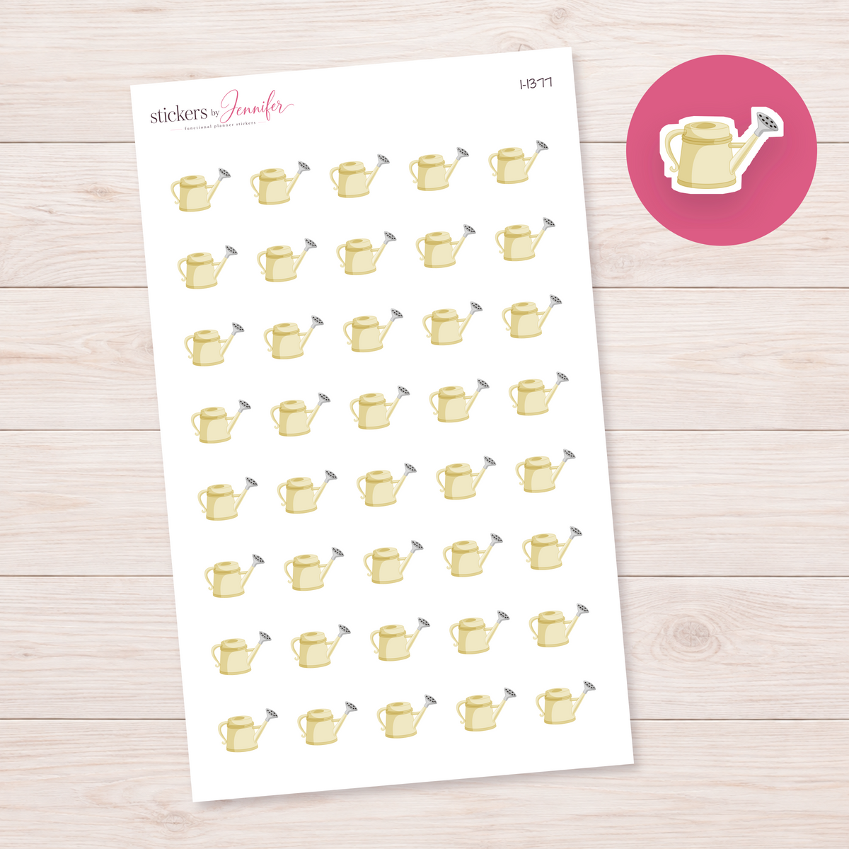 Cream Watering Can Planner Stickers | I-1377