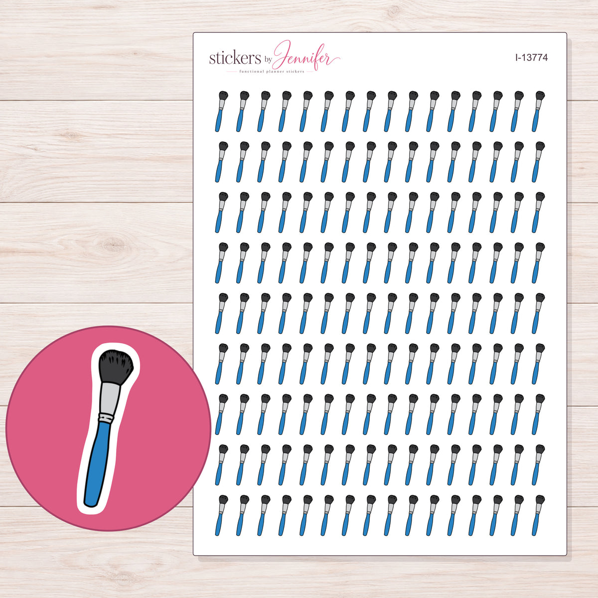 I-13774 planner sticker sheet with enlarged sticker detail