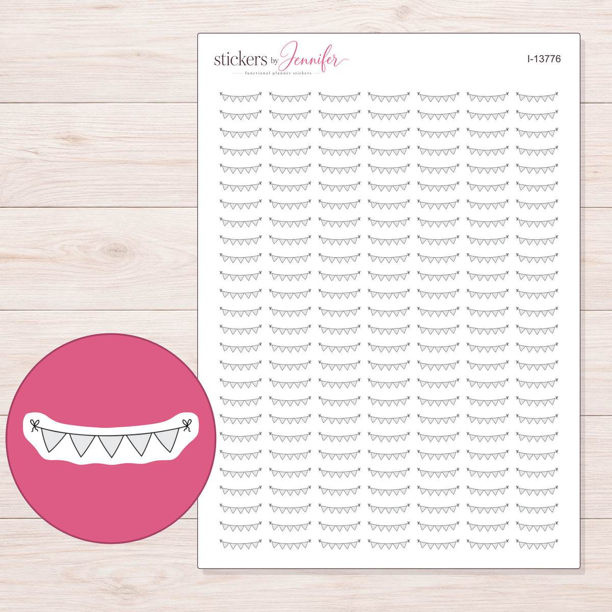I-13776 planner sticker sheet with enlarged sticker detail
