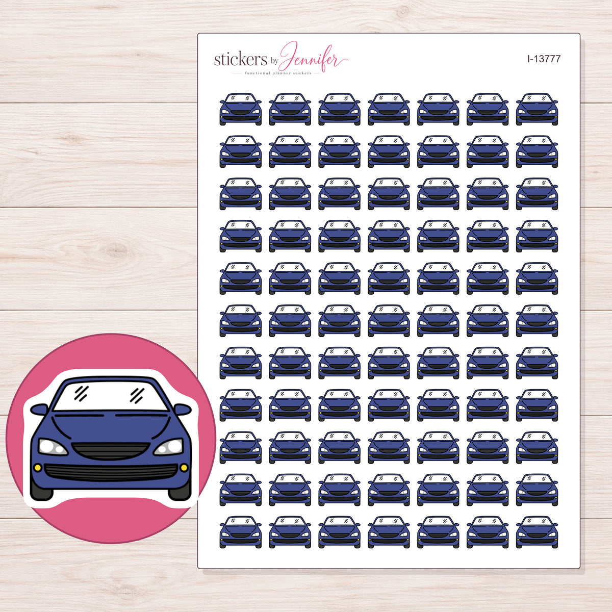 I-13777 planner sticker sheet with enlarged sticker detail