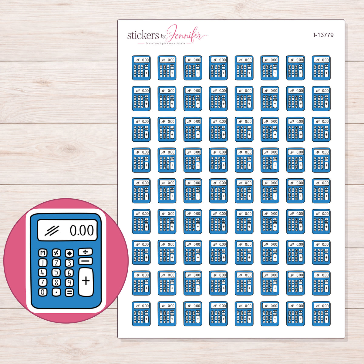 I-13779 planner sticker sheet with enlarged sticker detail
