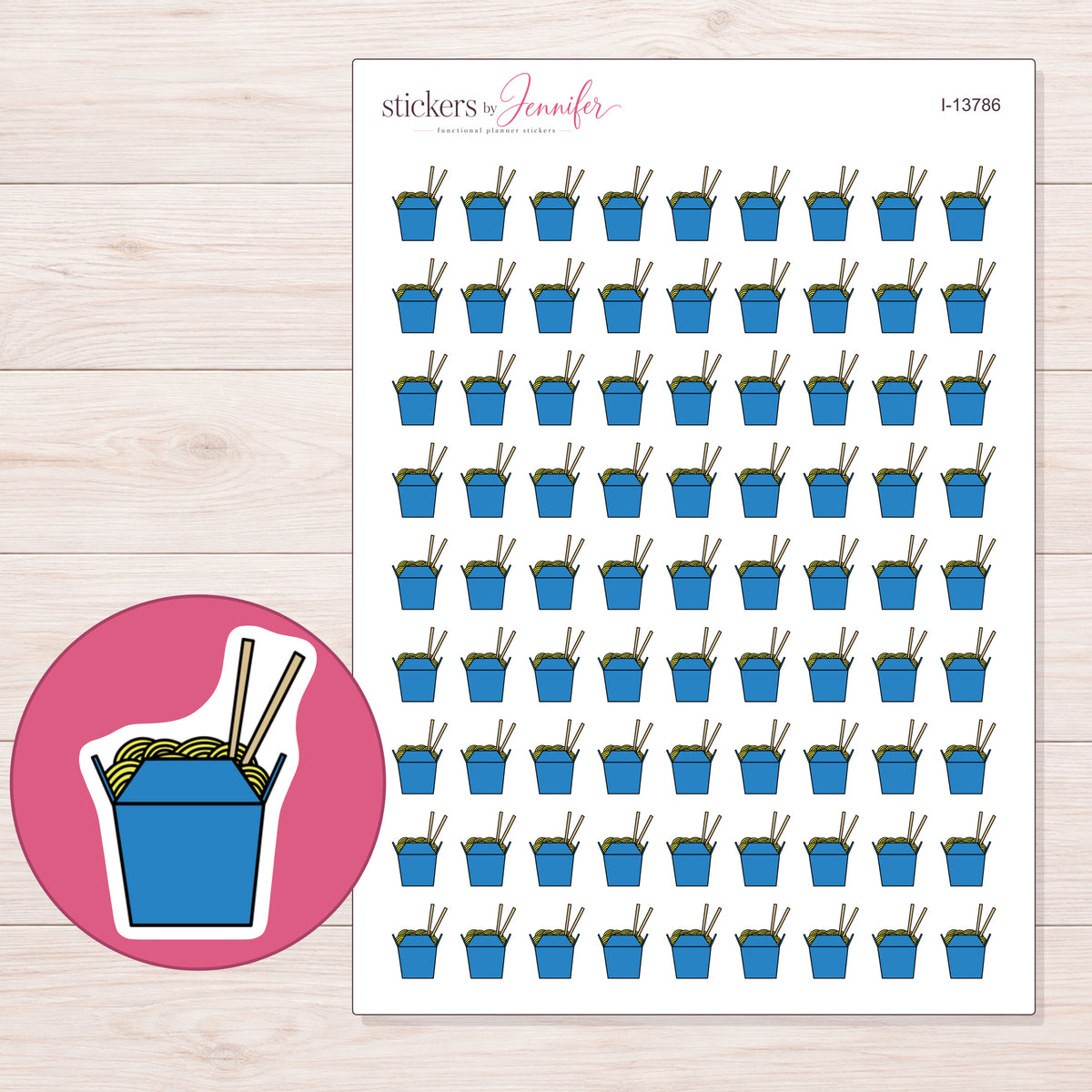 I-13786 planner sticker sheet with enlarged sticker detail