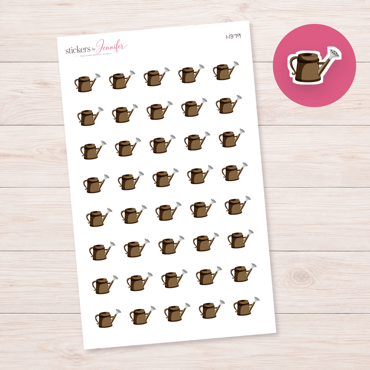 Brown Watering Can Planner Stickers | I-1379