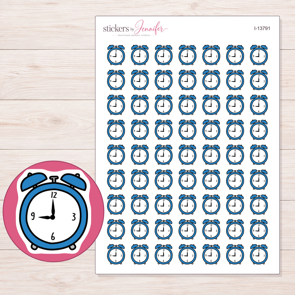 I-13791 planner sticker sheet with enlarged sticker detail