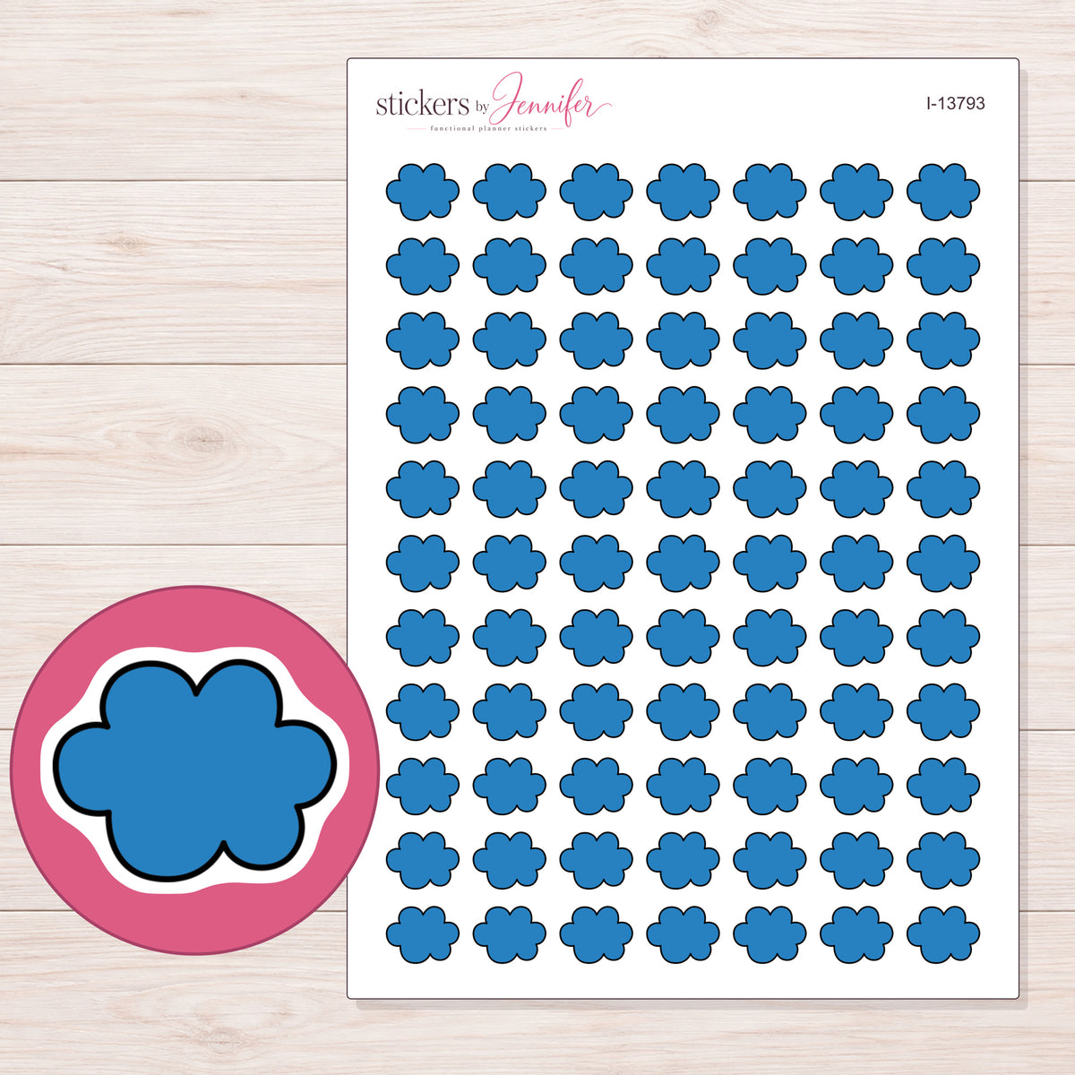 I-13793 planner sticker sheet with enlarged sticker detail
