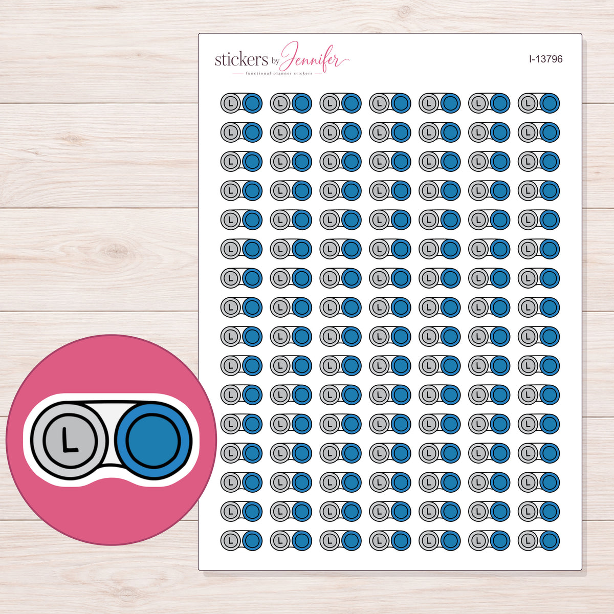 I-13796 planner sticker sheet with enlarged sticker detail